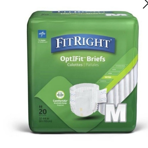 NWT FitRight OptiFit Extra Incontinence Briefs Heavy Absorbency M 32in-44in 20ct - Picture 1 of 7